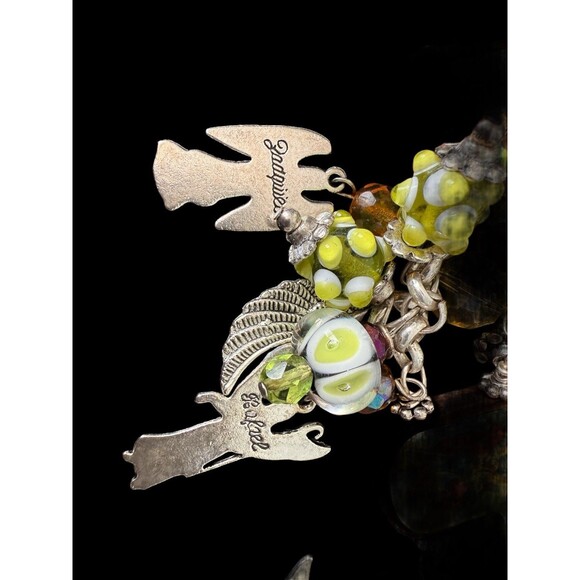 Vintage Religious Charm Chunky Bracelet – Archangels & Saint Icons – Glass Beads - Picture 11 of 14